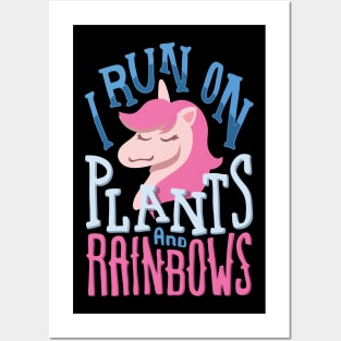 Funny Vegan Shirts I vegetarian unicorn gift Posters and Art